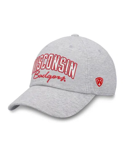 Top Of The World Women's Heather Gray Wisconsin Badgers Rhinestone Christy Adjustable Hat