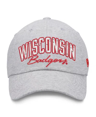 Top Of The World Women's Heather Gray Wisconsin Badgers Rhinestone Christy Adjustable Hat