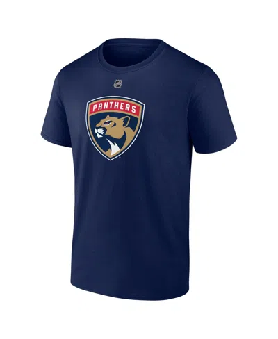 Fanatics Men's Seth Jones Navy Florida Panthers Authentic Stack Name Number T-shirt In Blue