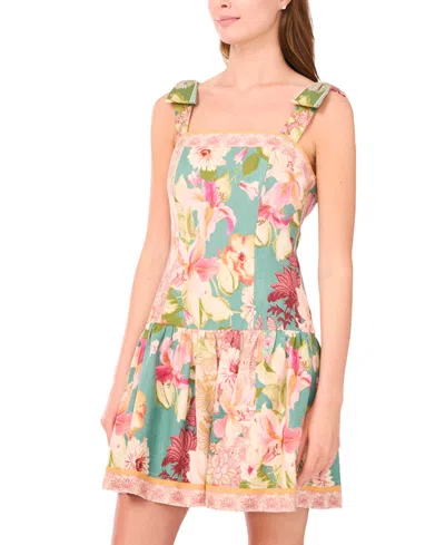 Cece Women's Sleeveless Square-neck Fit & Flare Dress In Multi