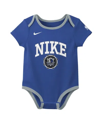 Nike Newbornâ 2-pack Blue/blackâ Dallas Mavericks Just Do It Bodysuit Set In Black