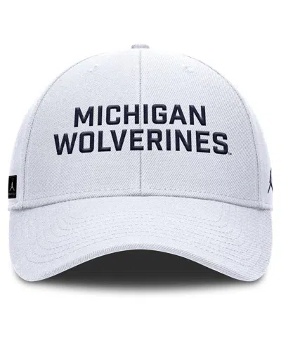Nike Men's White Michigan Wolverines Rise Practice Adjustable Hat In White