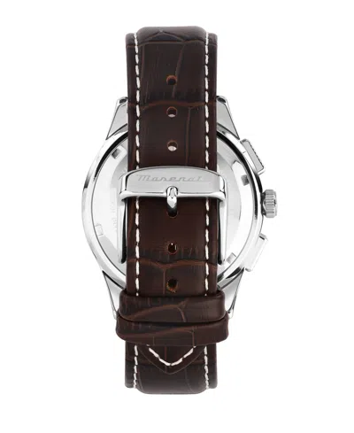Maserati Men's Chronograph Brown Leather Watch, 42mm