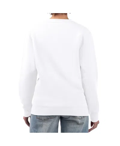 G-iii 4her By Carl Banks Women'sâ White New York Mets Heart Logo Fleece Pullover Sweatshirt In White
