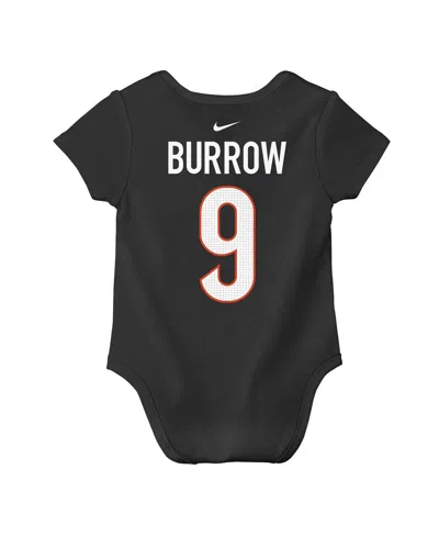 Nike Baby Boys And Girls Joe Burrow Black Cincinnati Bengals Player Name Number Bodysuit In Black