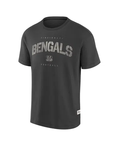 Fanatics Men's Charcoal Cincinnati Bengals Elements Weathered Tonal Future Ground T-shirt In Black