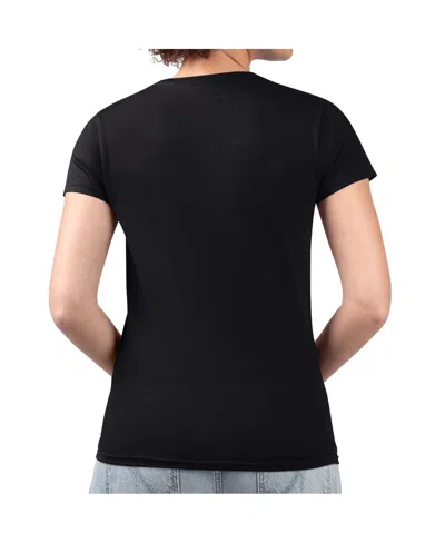 G-iii 4her By Carl Banks Women'sâ Black San Diego Padres Leopard Heart Fitted V-neck T-shirt In Blue