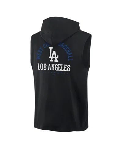 Fanatics Men's Black Los Angeles Dodgers Fire Speed Sleeveless Pullover Hoodie In Black