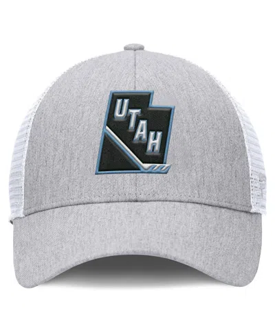 Fanatics Men's Gray/white Utah Mammoth Utah Badge Trucker Adjustable Hat