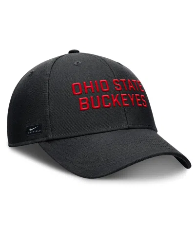 Nike Men's Black Ohio State Buckeyes Rise Practice Adjustable Hat In Black