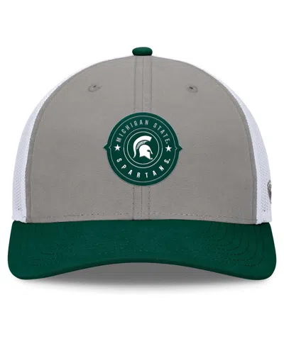 Top Of The World Men's Gray/green Michigan State Spartans Rob Trucker Adjustable Hat