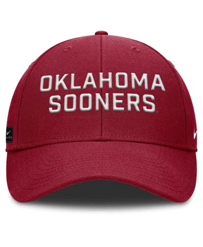 Nike Men's Crimson Oklahoma Sooners Rise Practice Adjustable Hat In Red