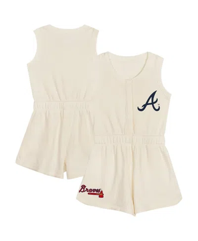 Outerstuff Girls Preschool Cream Atlanta Braves Girl Power Tank Romper In White