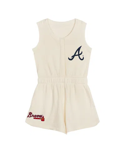 Outerstuff Girls Preschool Cream Atlanta Braves Girl Power Tank Romper In White