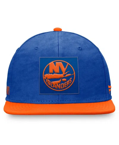 Fanatics Men's Royal/orange New York Islanders Authentic Pro Rink Snapback Hat
