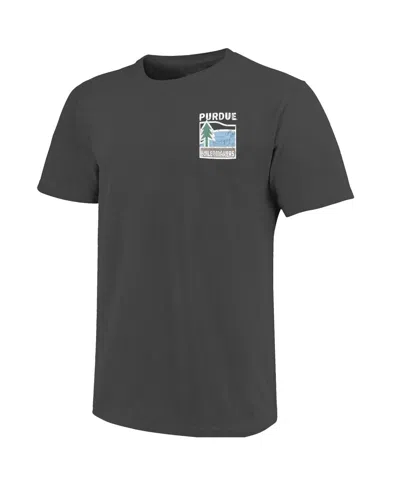 Image One Graphite Purdue Boilermakers Comfort Colors Minimal Vista Distressed Graphics T-shirt In Green