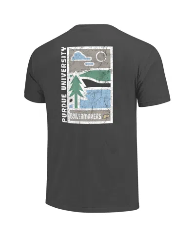 Image One Graphite Purdue Boilermakers Comfort Colors Minimal Vista Distressed Graphics T-shirt In Green