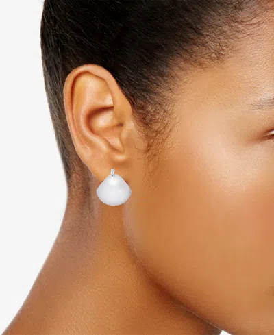 On 34th Silver-tone Small Puffy Huggie Hoop Earrings, 0.77", Exclusively At Macy's