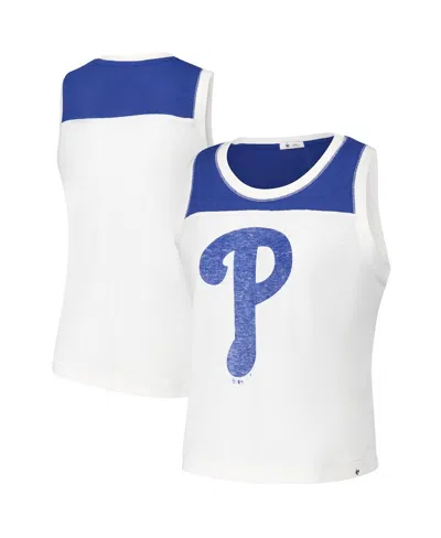 47 Brand '47 White Philadelphia Phillies Premier Zoey Waist Length Tank Top In White