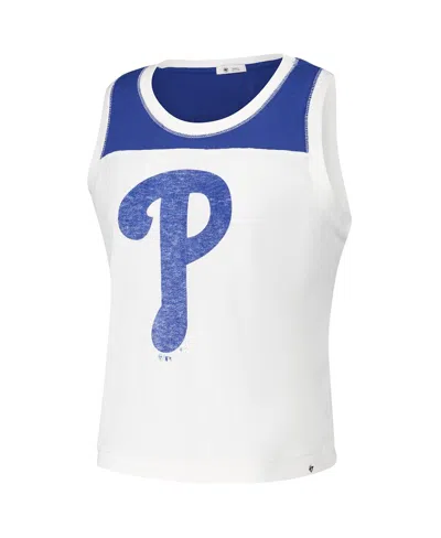 47 Brand '47 White Philadelphia Phillies Premier Zoey Waist Length Tank Top In White