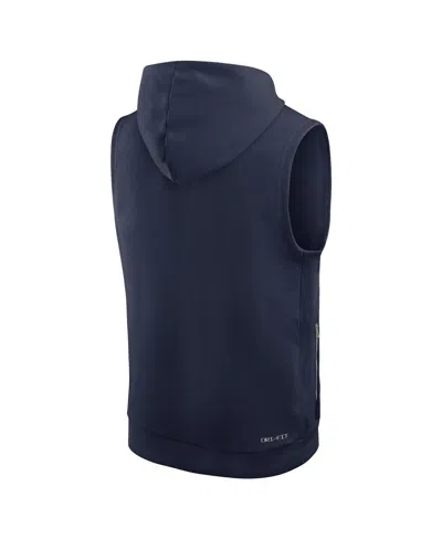 Nike Seattle Seahawks Sideline  Men's Dri-fit Nfl Sleeveless Pullover Hoodie In Blue