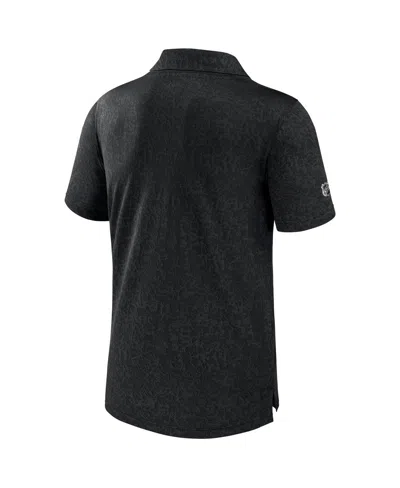Fanatics Men's Black Arizona Coyotes Authentic Pro Jacquard Polo Shirt In Black