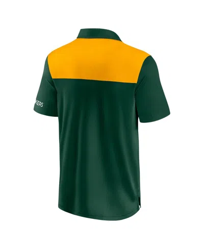 Fanatics Men's Green/gold Green Bay Packers Color Block Polo Shirt In Metallic