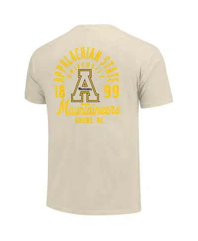 Image One Men's Cream Appalachian State Mountaineers Comfort Colors Mascot Overlay T-shirt In Neutral