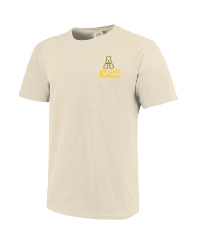 Image One Men's Cream Appalachian State Mountaineers Comfort Colors Mascot Overlay T-shirt In Neutral
