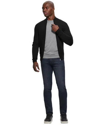 Guess Men's Fred Full Zipped Sweater In Black