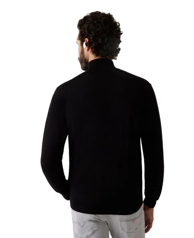 Guess Men's Fred Full Zipped Sweater In Black
