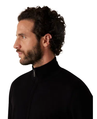Guess Men's Fred Full Zipped Sweater In Black