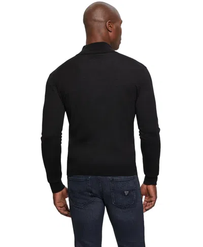 Guess Men's Fred Full Zipped Sweater In Black