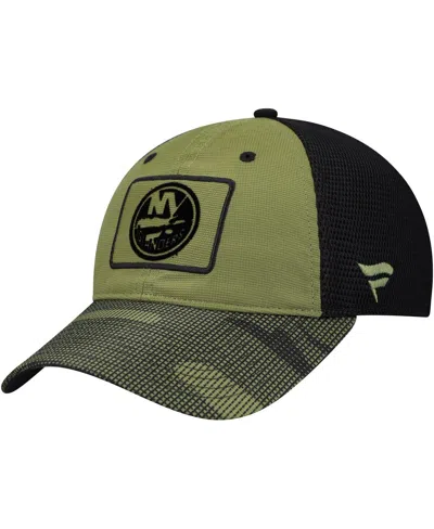 Fanatics Men's Olive New York Islanders Military Appreciation Trucker Adjustable Hat