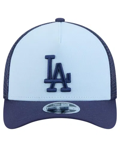 New Era Men's Light Blue/navy Los Angeles Dodgers 2-tone Color Pack 9forty Adjustable Trucker Hat