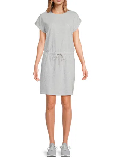 Andrew Marc Women's Drawstring Cotton-blend Minidress In Gray