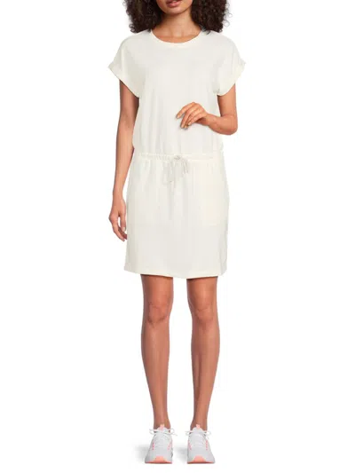 Andrew Marc Women's Drawstring Cotton-blend Minidress In White