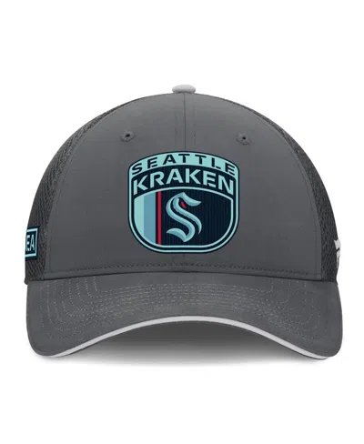 Fanatics Men's Gray Seattle Kraken Authentic Pro Home Ice Trucker Adjustable Hat