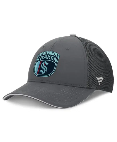 Fanatics Men's Gray Seattle Kraken Authentic Pro Home Ice Trucker Adjustable Hat