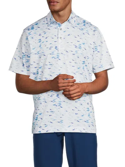 Robert Graham Nautical Net Classic Fit Polo Shirt In Blue