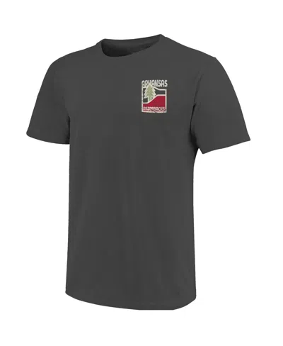Image One Men's Graphite Arkansas Razorbacks Comfort Colors Minimal Vista Distressed Graphics T-shirt In Gray