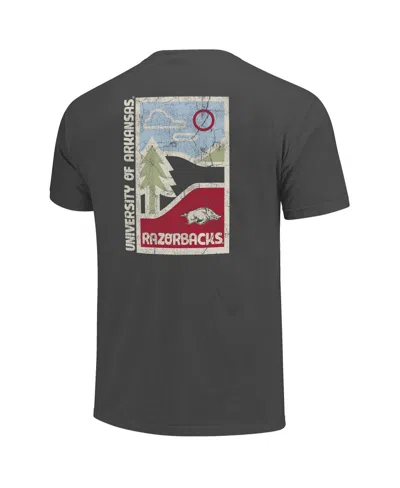 Image One Men's Graphite Arkansas Razorbacks Comfort Colors Minimal Vista Distressed Graphics T-shirt In Gray