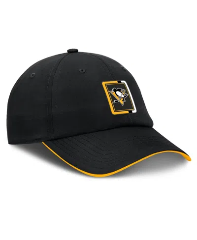 Fanatics Men's Black/gold Pittsburgh Penguins Authentic Pro Ripstop Adjustable Hat