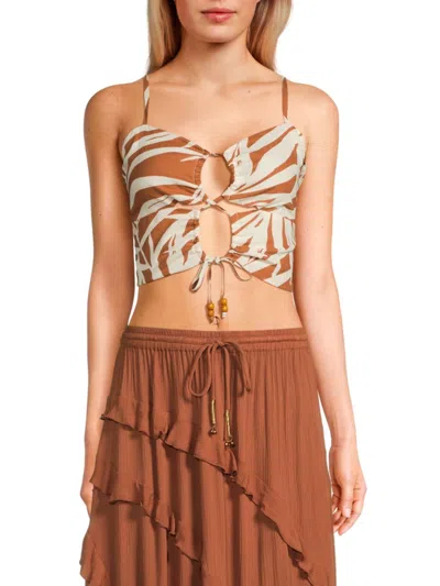 Vintage Havana Women's Printed Cut-out Tank In Brown