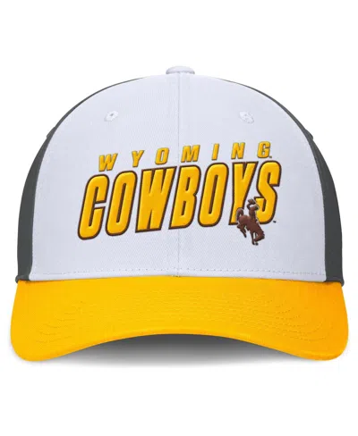 Top Of The World Men'sâ White/gold Wyoming Cowboys Swipe Adjustable Hat