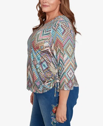 Alfred Dunner Plus Size Ikat Diamond Top