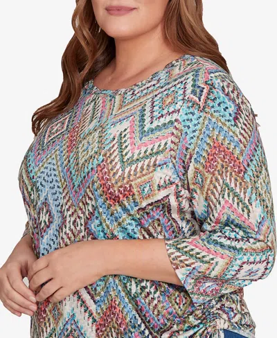 Alfred Dunner Plus Size Ikat Diamond Top