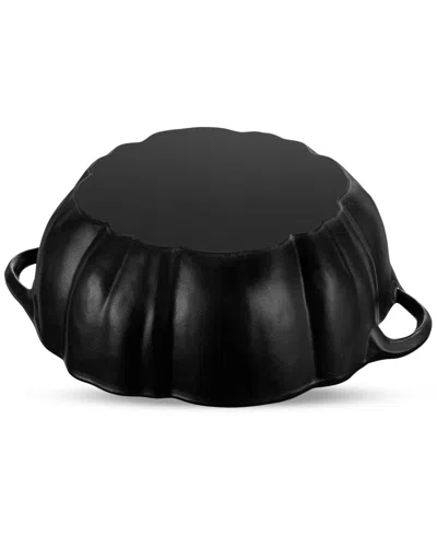 Staub Enameled Cast Iron 3.5 Qt. Black Pumpkin Cocotte In Black