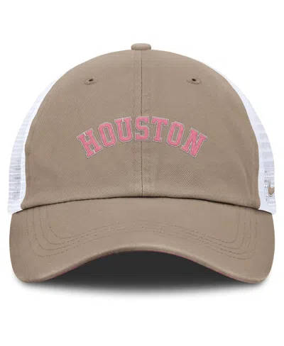 Nike Men's And Women's Khaki/white Houston Astros Club Trucker Adjustable Hat