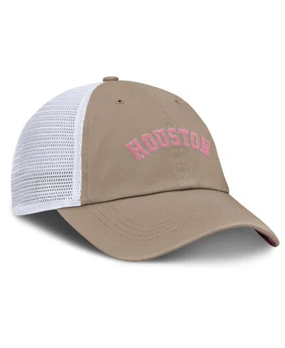 Nike Men's And Women's Khaki/white Houston Astros Club Trucker Adjustable Hat